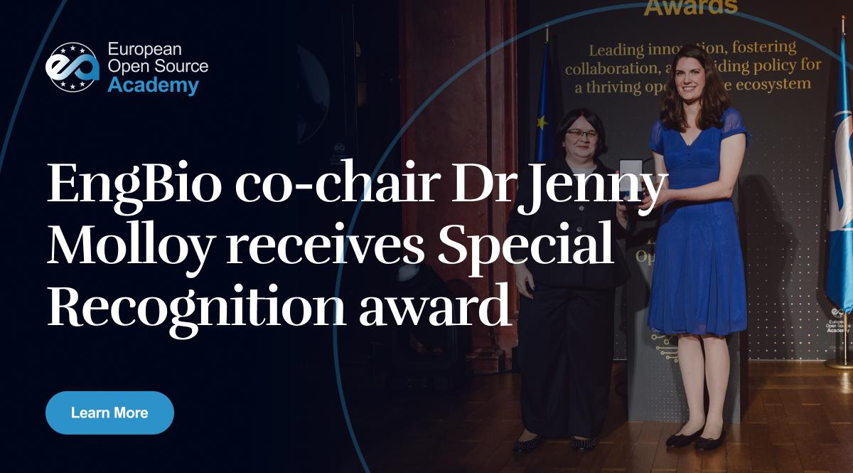 EngBio co-chair Dr Jenny Molloy receives Special Recognition award